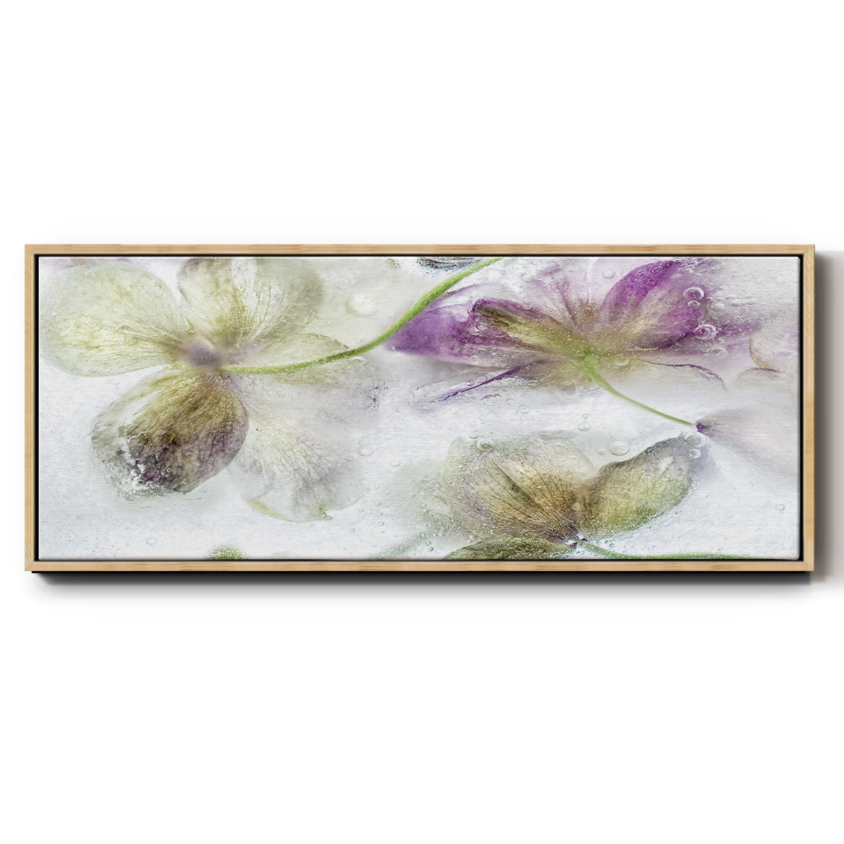Frozen Floral IV - Floater Framed Canvas Print