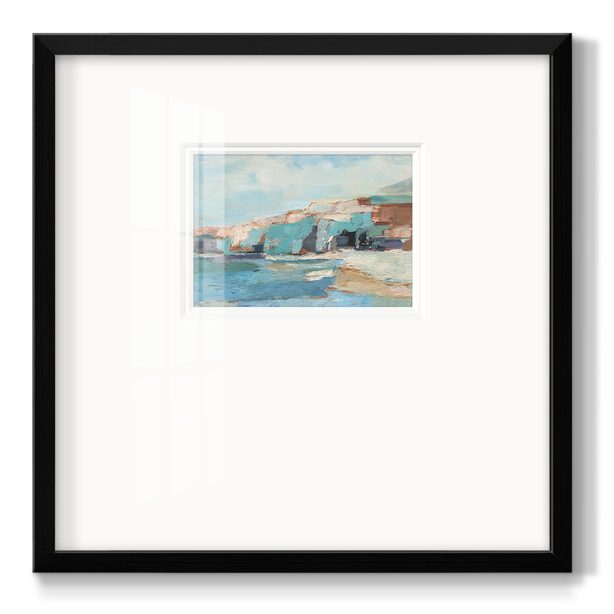 Turquoise Cliff Wall II - Double Matboard Framed Print