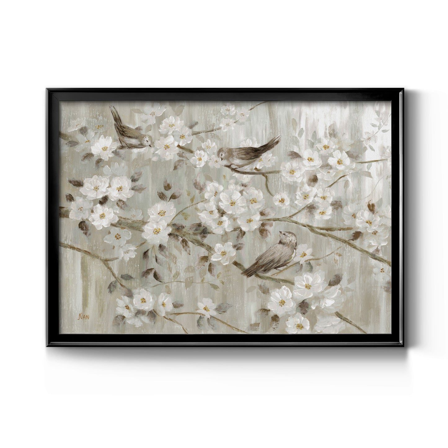 Neutral Spring Birds Premium Classic Framed Canvas - Ready to Hang