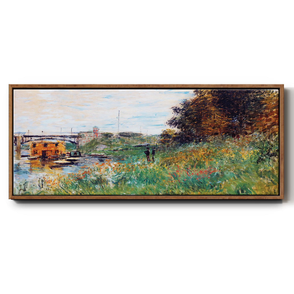 The Banks of the Seine at the Argenteuil Bridge, 1874 - Floater Framed Canvas Print