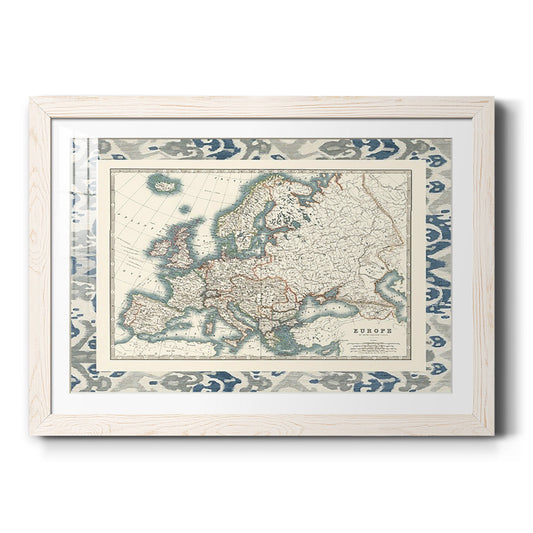 Bordered Map of Europe-Premium Framed Print - Ready to Hang