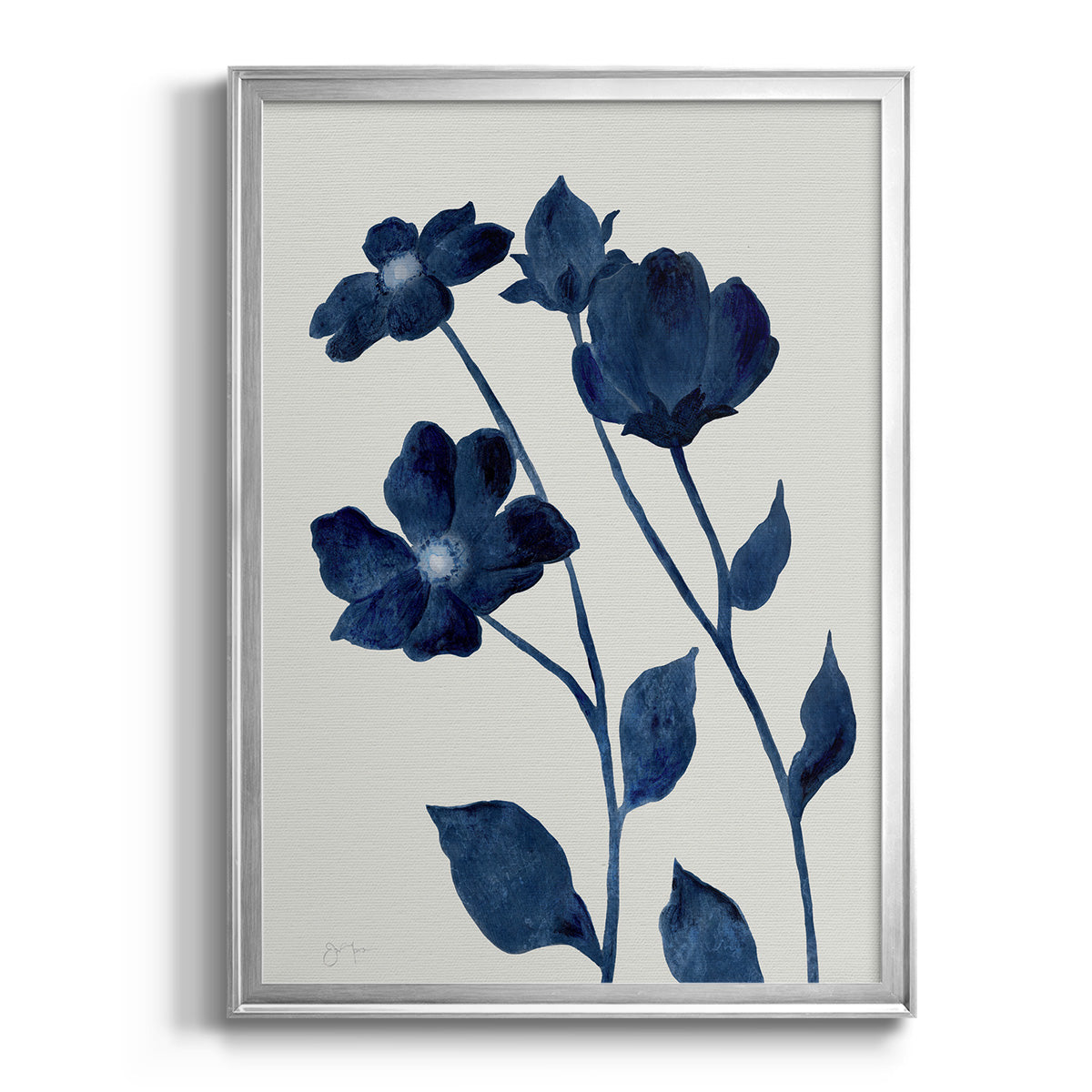 Indigo Bloom I - Modern Framed Canvas Print