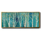 Birch on Blue - Floater Framed Canvas Print