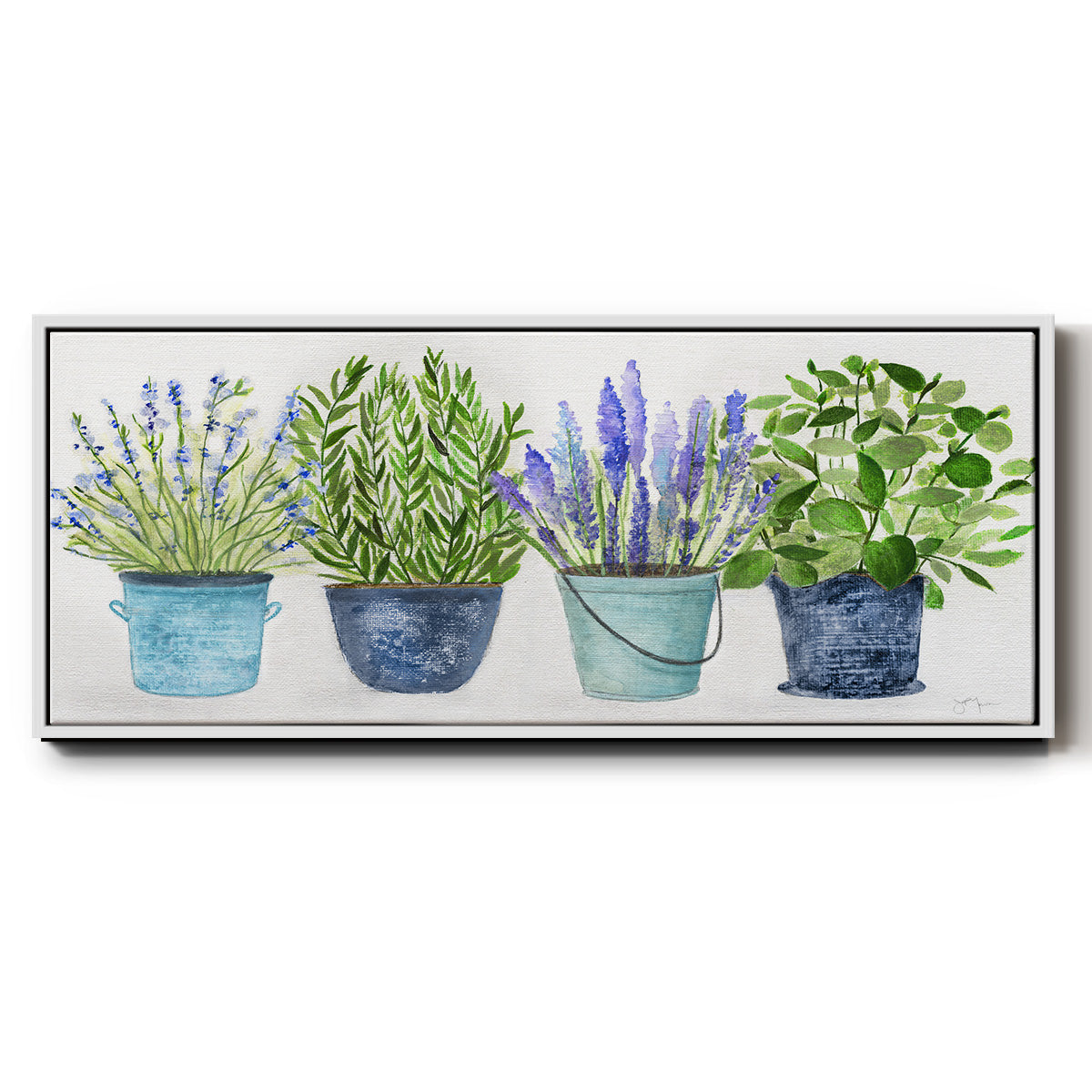 Fresh Herb Collection - Floater Framed Canvas Print