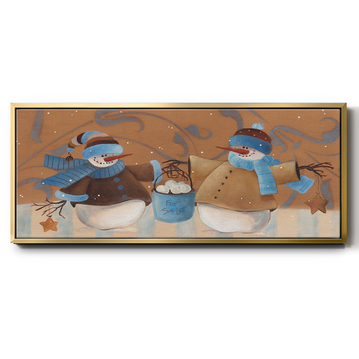 Snowball Bucket - Floater Framed Canvas Print