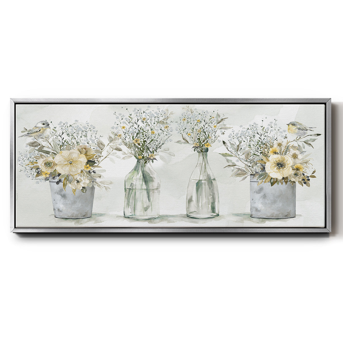 Farmhouse Bouquets - Floater Framed Canvas Print