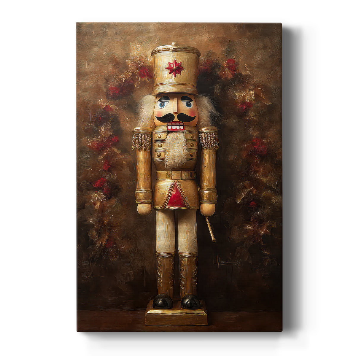 Candlelit Sleigh Hearth - Canvas Art Print