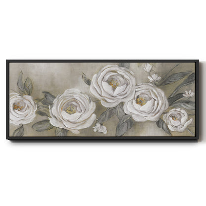 Cottage Roses - Floater Framed Canvas Print