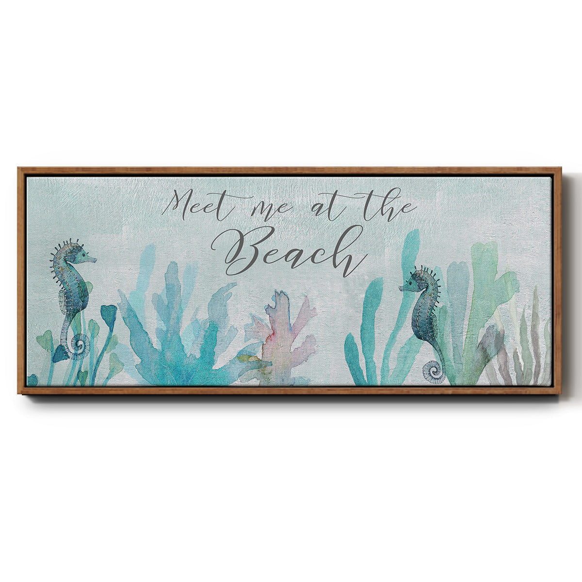 Seahorses and Coral - Floater Framed Canvas Print