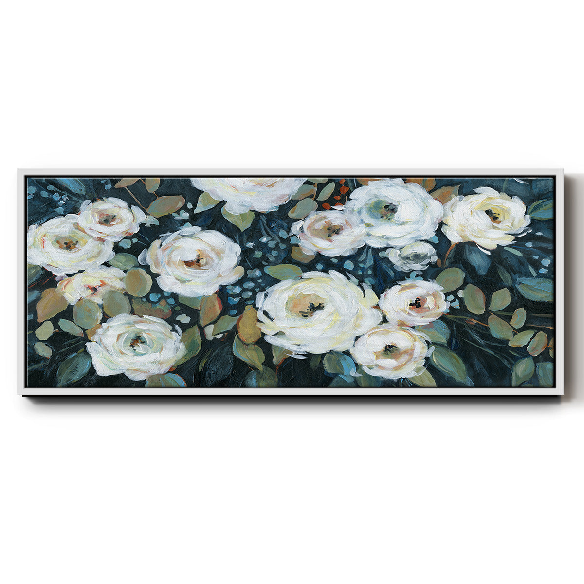 Moonlit Garden I - Floater Framed Canvas Print
