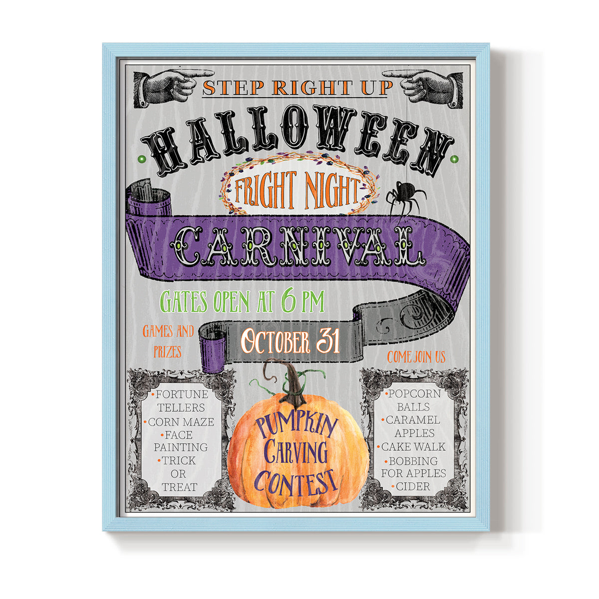 Carnival Sign - Restickable Framed Art Print