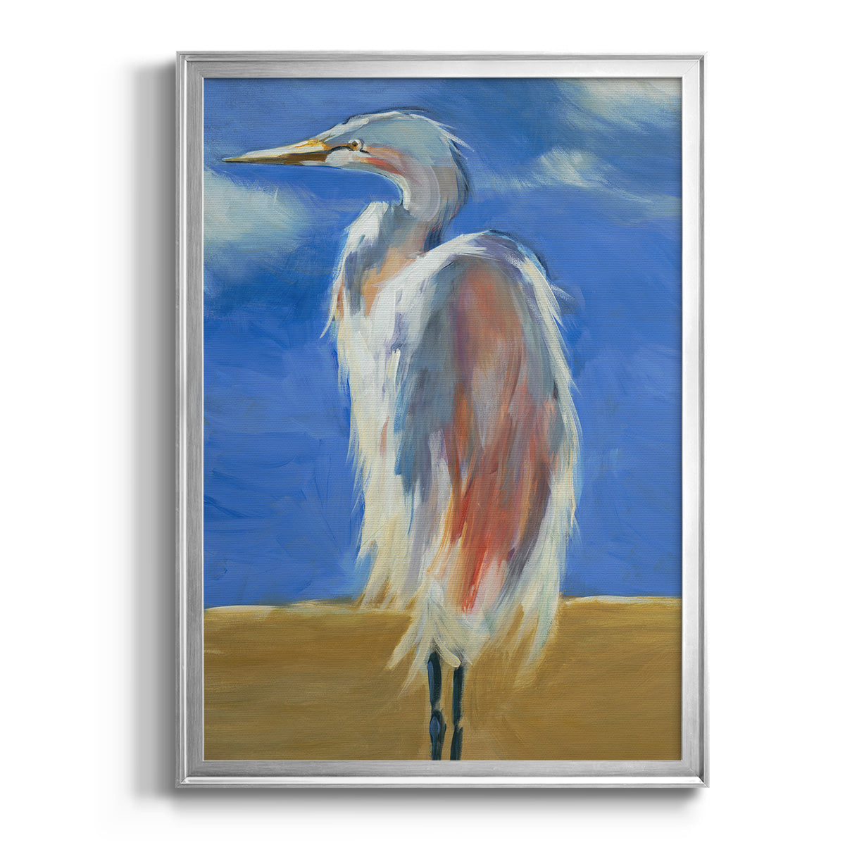 Blue Heron - Modern Framed Canvas Print