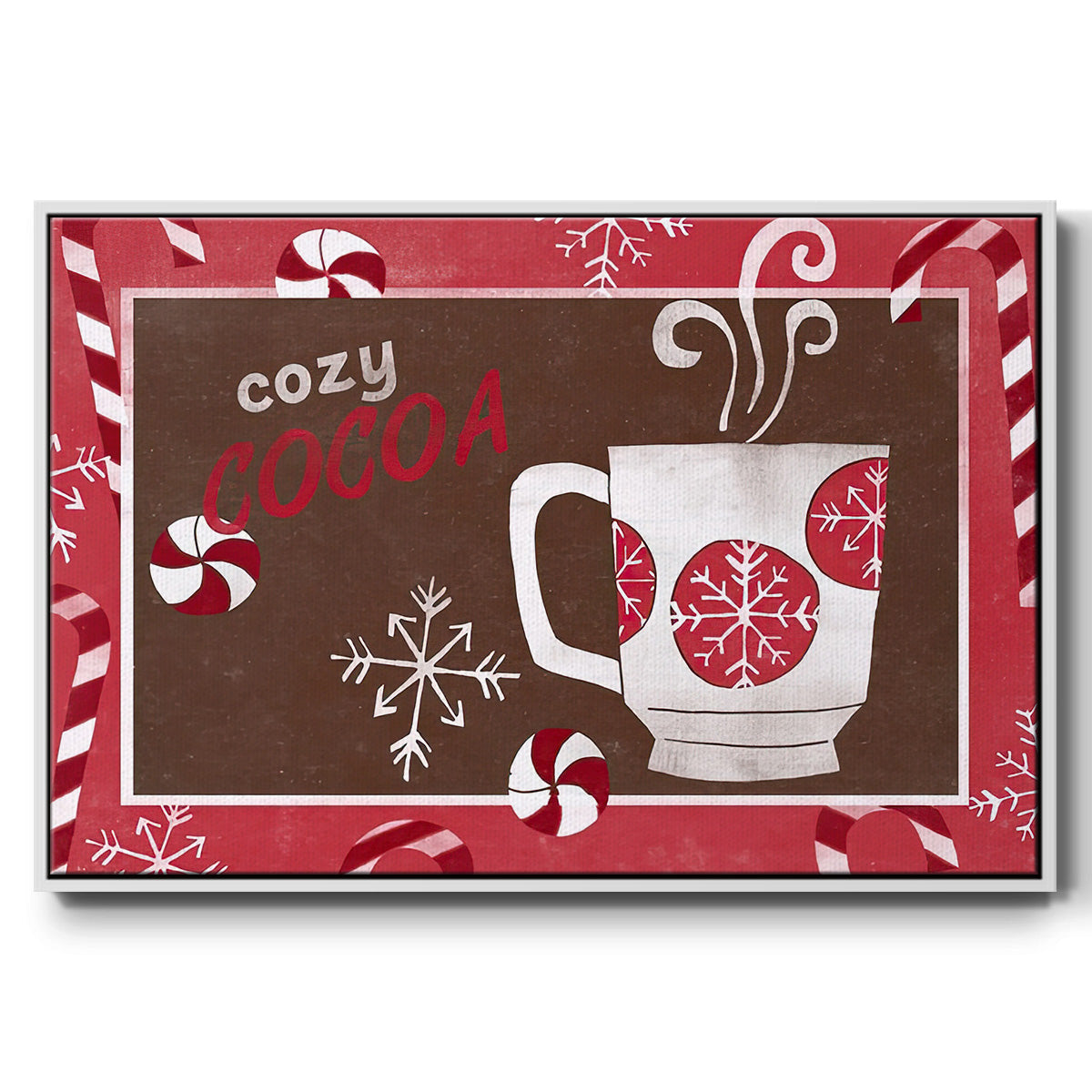 Cozy Cocoa Christmas Collection A - Floater Framed Canvas Print