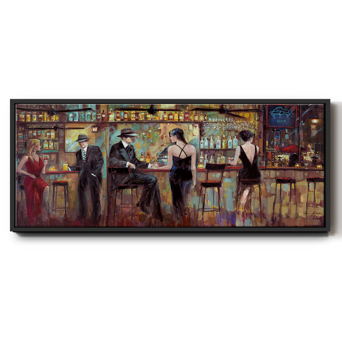Happy Hour - Floater Framed Canvas Print
