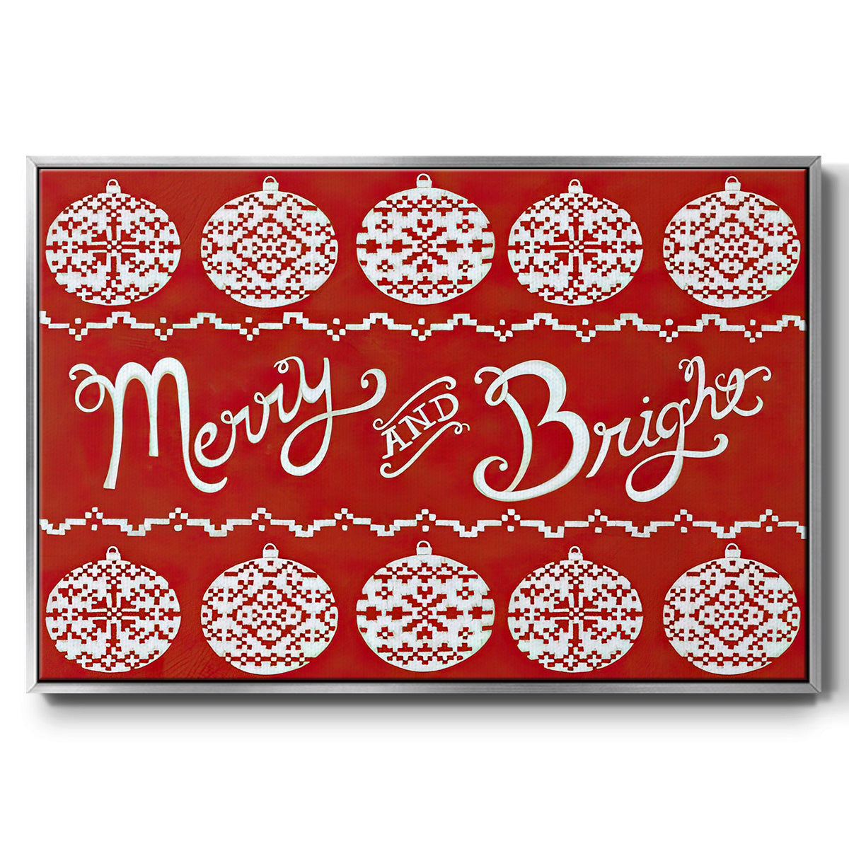 Fair Isle Snowflake II - Floater Framed Canvas Print