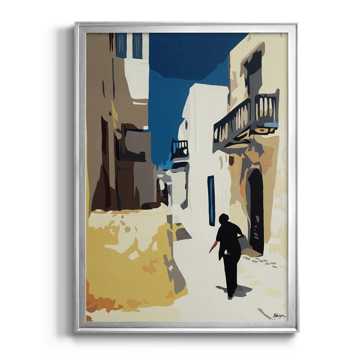 Mykonos 3 - Modern Framed Canvas Print