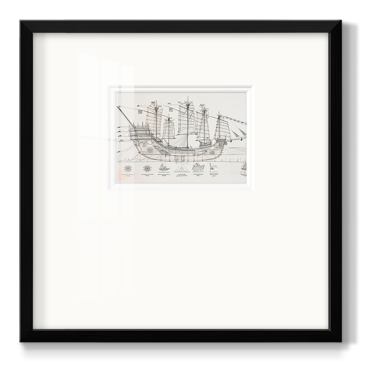 Frigate III - Double Matboard Framed Print