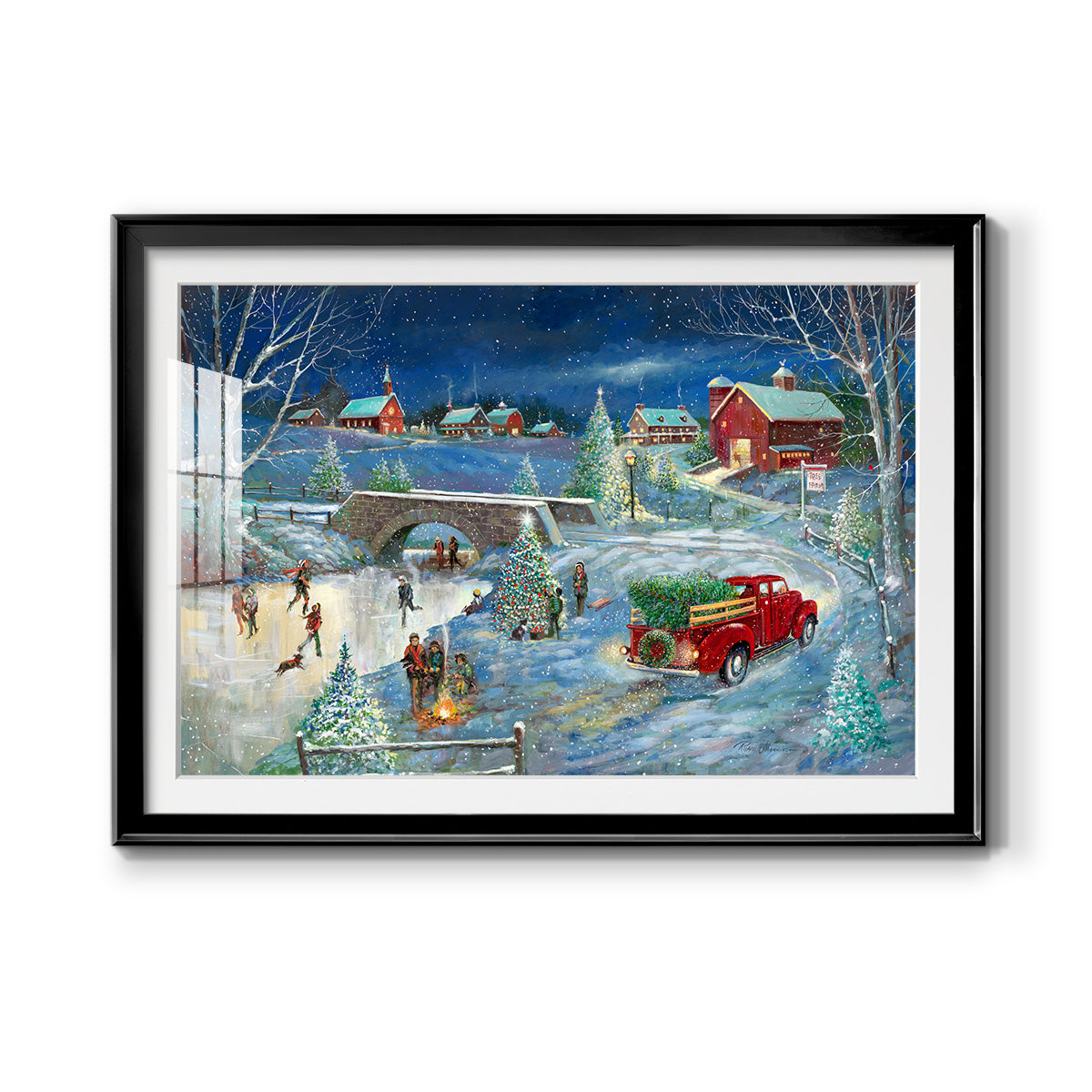 Warm Holiday Memories - Modern Framed Art Print