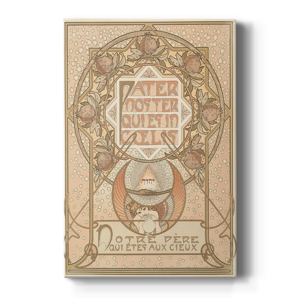 Canvas art print featuring an Art Nouveau illustration of a symbolic female figure with ornate decorative elements on a clean white background.