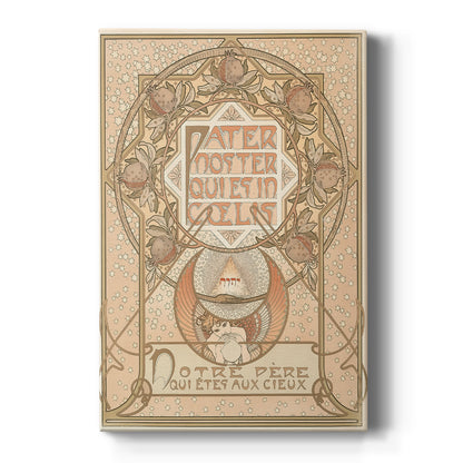 Canvas art print featuring an Art Nouveau illustration of a symbolic female figure with ornate decorative elements on a clean white background.