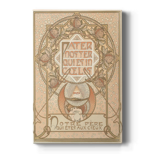Canvas art print featuring an Art Nouveau illustration of a symbolic female figure with ornate decorative elements on a clean white background.