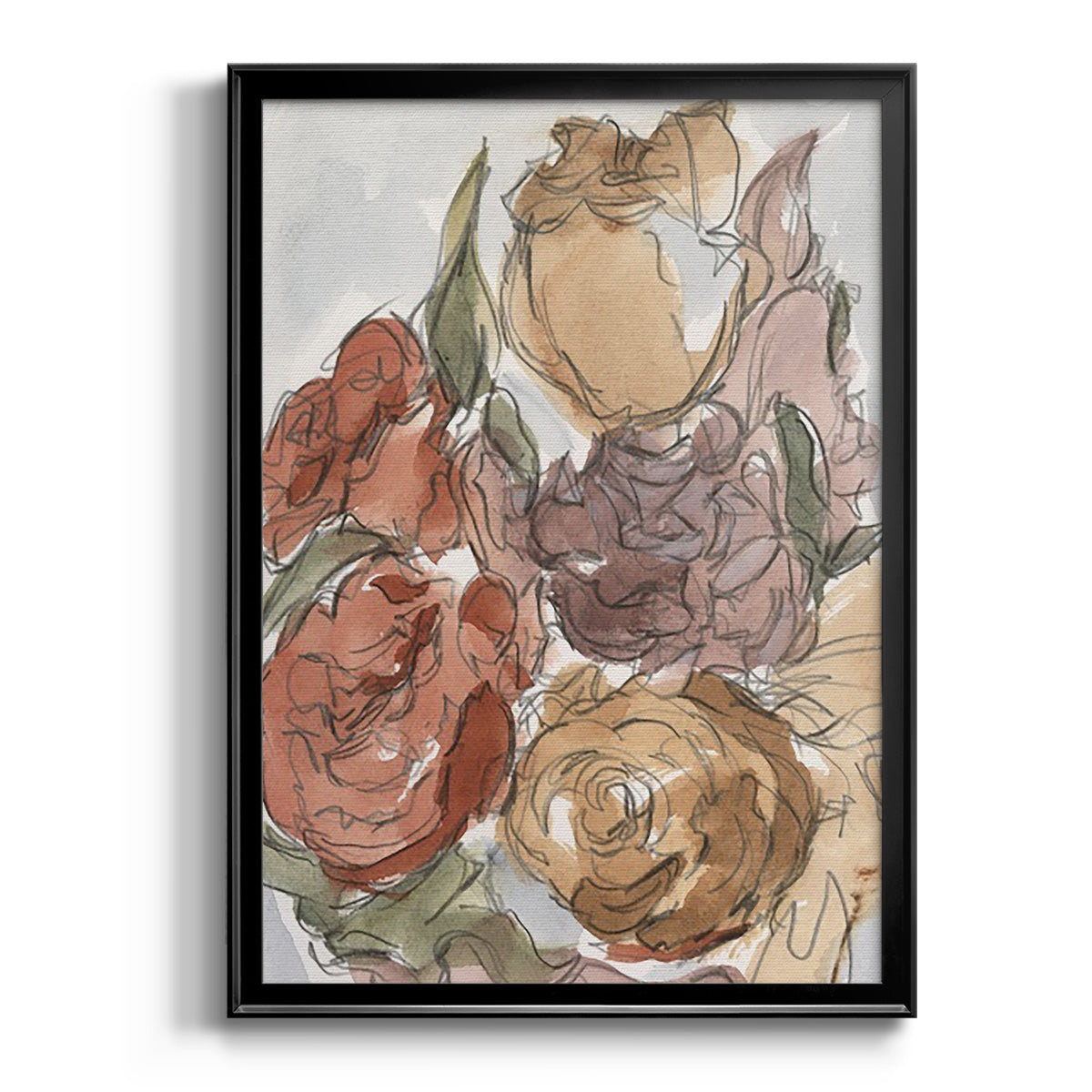 Cropped Floral Arrangement II - Modern Framed Canvas Print