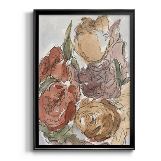 Cropped Floral Arrangement II - Modern Framed Canvas Print