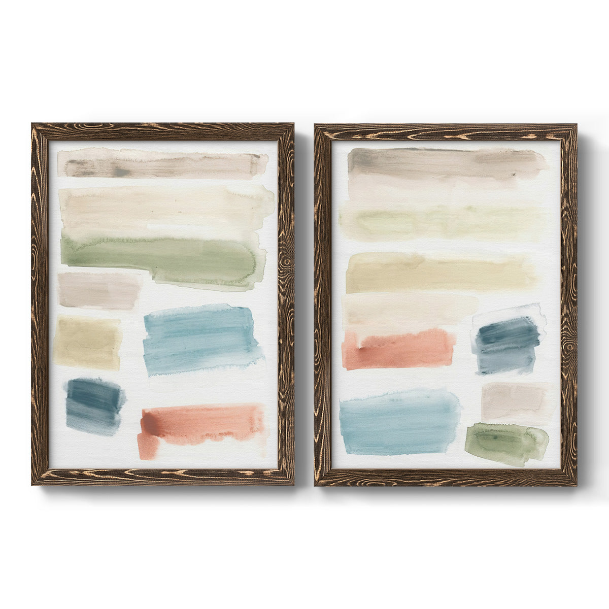 Watercolor Swatches I - Premium Framed Canvas 2 Piece Set - Ready to Hang