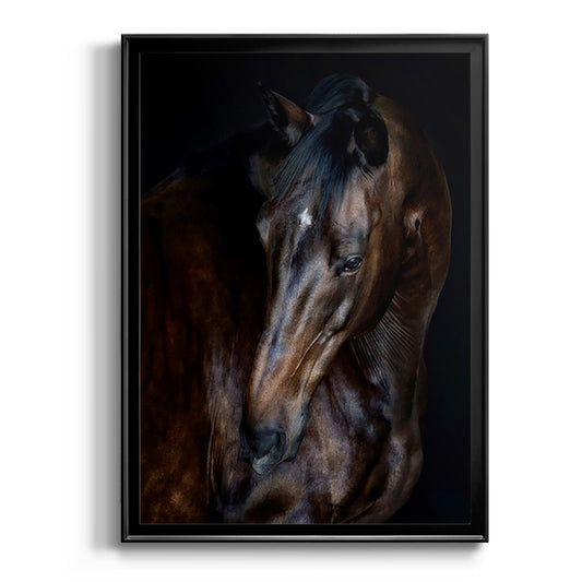Sunlit Horses I - Modern Framed Canvas Print