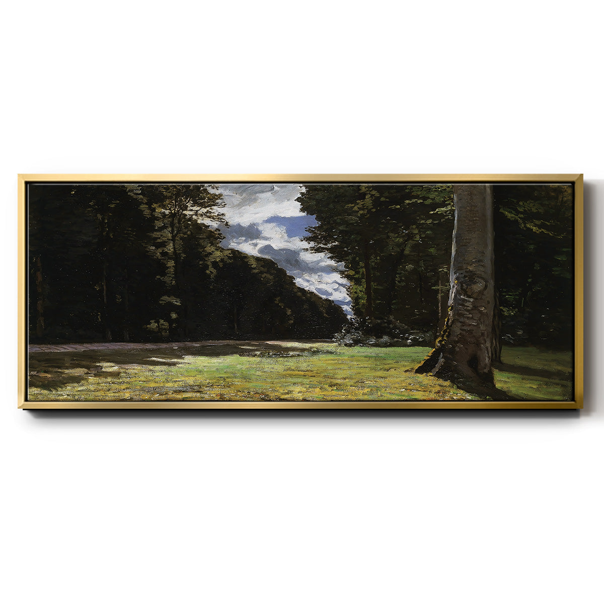 The Road of Chailly in the Fontainbleau Forest, 1865 - Floater Framed Canvas Print