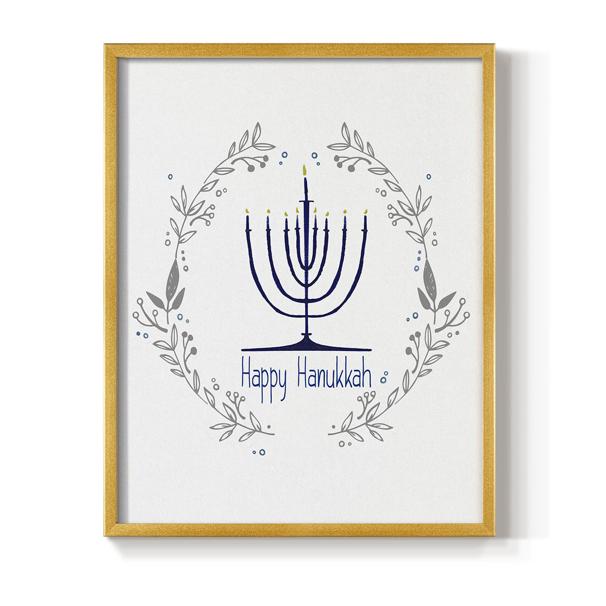 Happy Hanukkah II - Restickable Framed Art Print