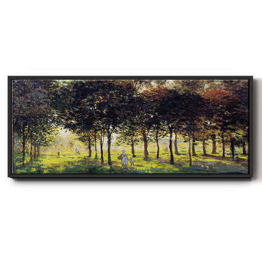 The Promenade at Argenteuil, Sunset, 1874 - Floater Framed Canvas Print