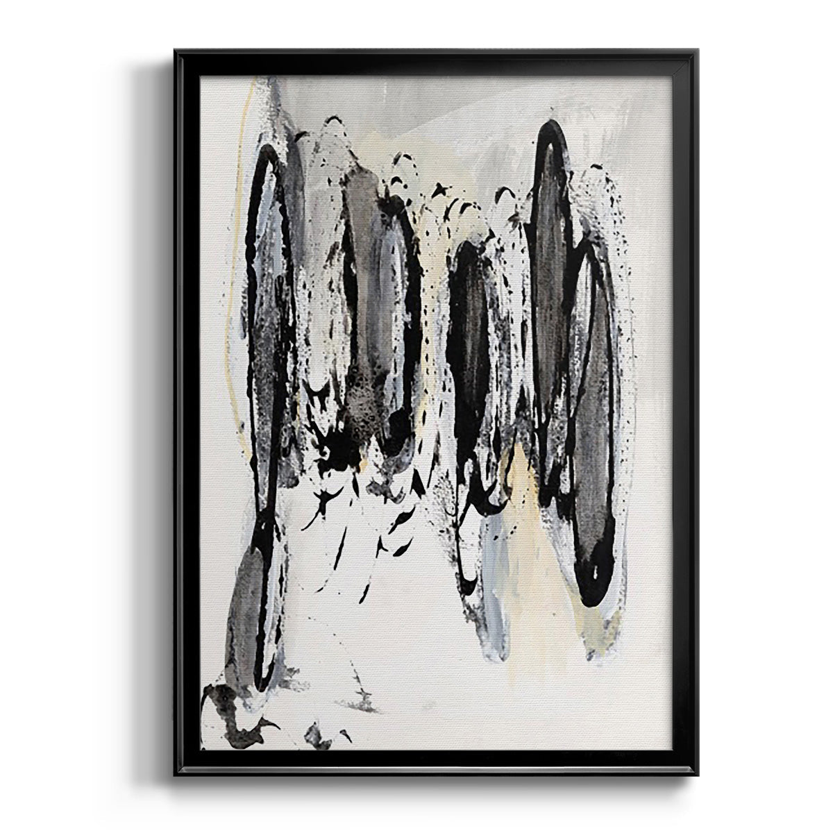 Grey Scribbles I - Modern Framed Canvas Print