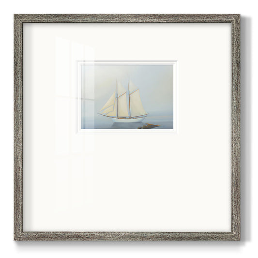 Foggy Sail II Premium Framed Print Double Matboard