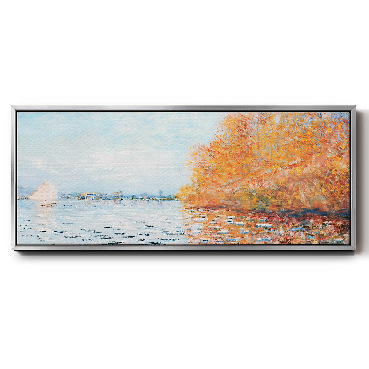 The Seine at Argentuil, 1874 - Floater Framed Canvas Print