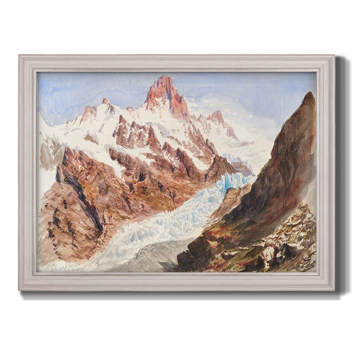 Schreckhorn, Eismeer - Ornate Framed Canvas Print