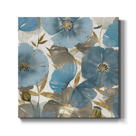 Blue and Gold Poppies II - Canvas Art Print