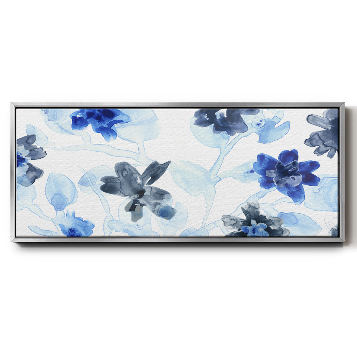 Blue Gossamer Garden V - Floater Framed Canvas Print