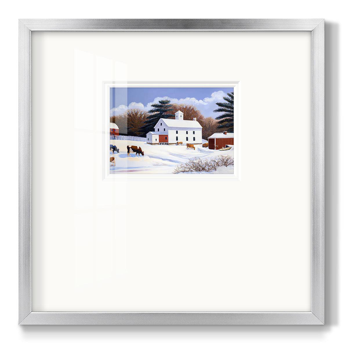 Winter Barn IV - Double Matboard Framed Print