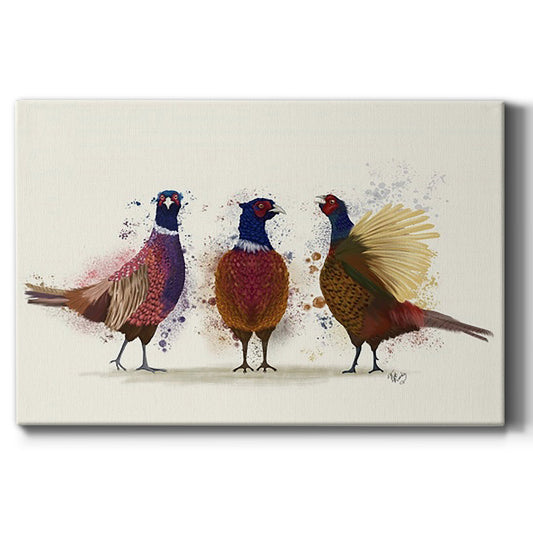 Pheasant Trio - Canvas Art Print