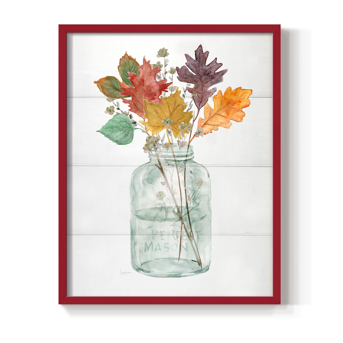 Harvest Home Leaves II - Restickable Framed Art Print