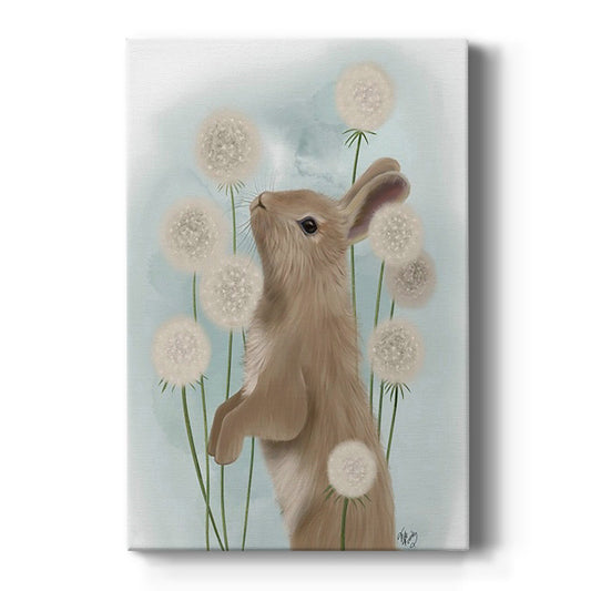 Rabbit In Dandylions - Canvas Art Print