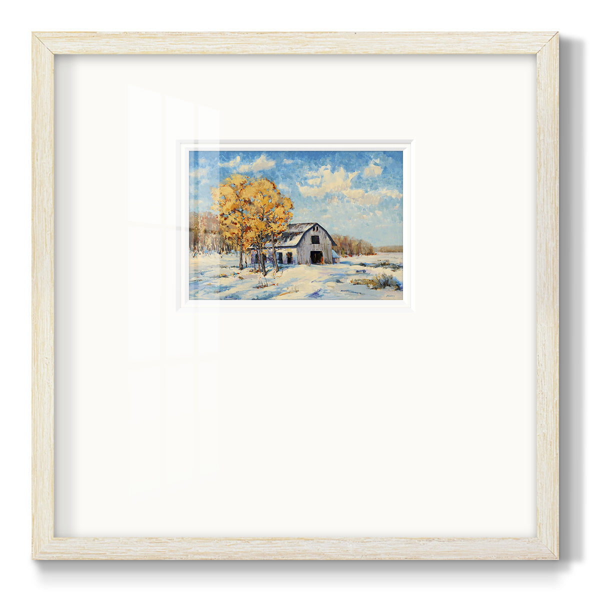 Autumn Barn - Double Matboard Framed Print