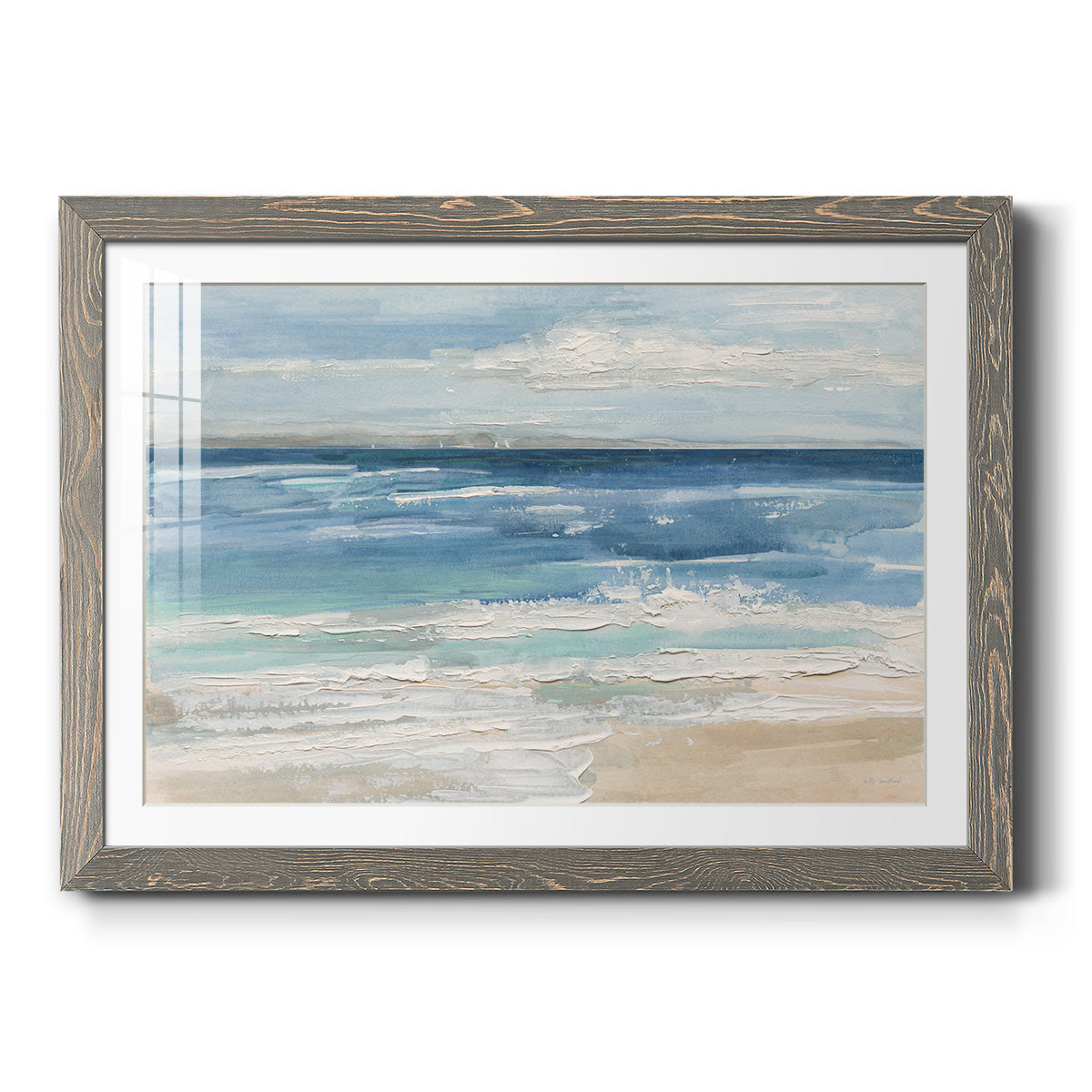 Ocean Waves I - Barnwood Framed Art Print
