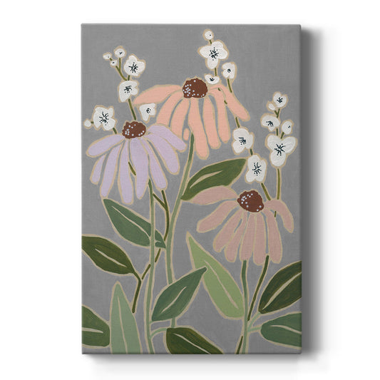 Woodblock Floral I - Canvas Art Print