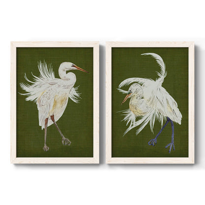 Heron Plumage I - Premium Framed Canvas 2 Piece Set - Ready to Hang