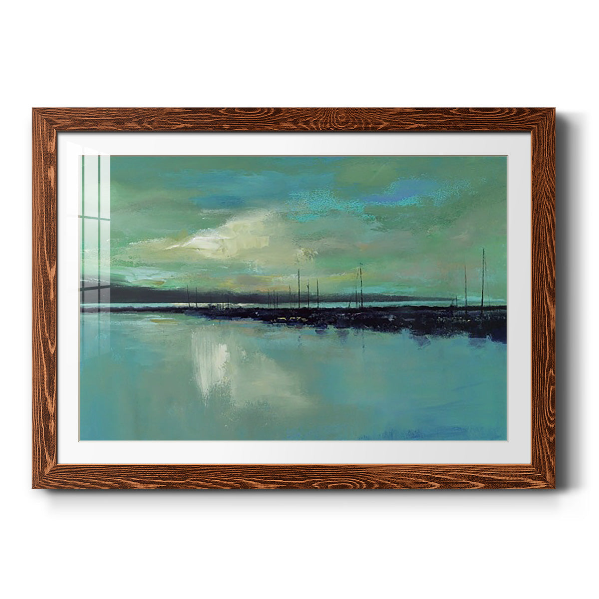 Harbor Light - Barnwood Framed Art Print