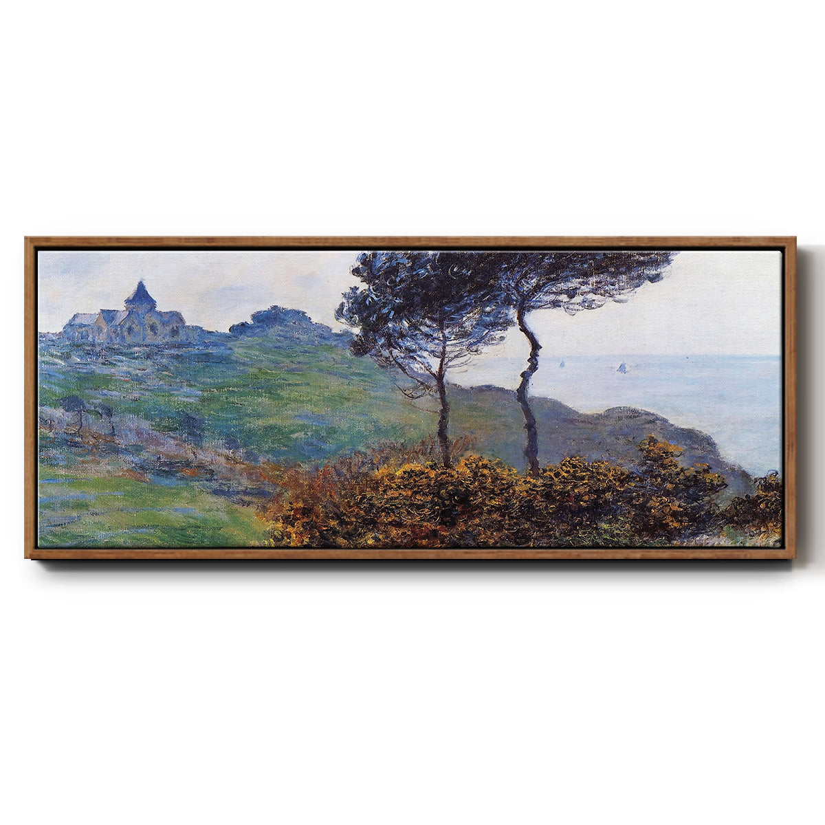 The Church at Varengaville, Grey Weather, 1882 - Floater Framed Canvas Print