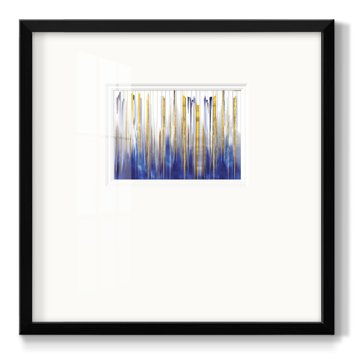 Blue and Gold Abstract V - Double Matboard Framed Print