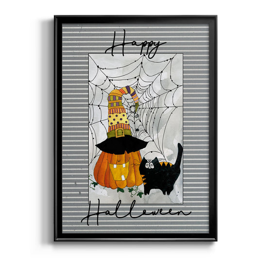 Happy Halloween Pumpkin - Modern Framed Canvas Print
